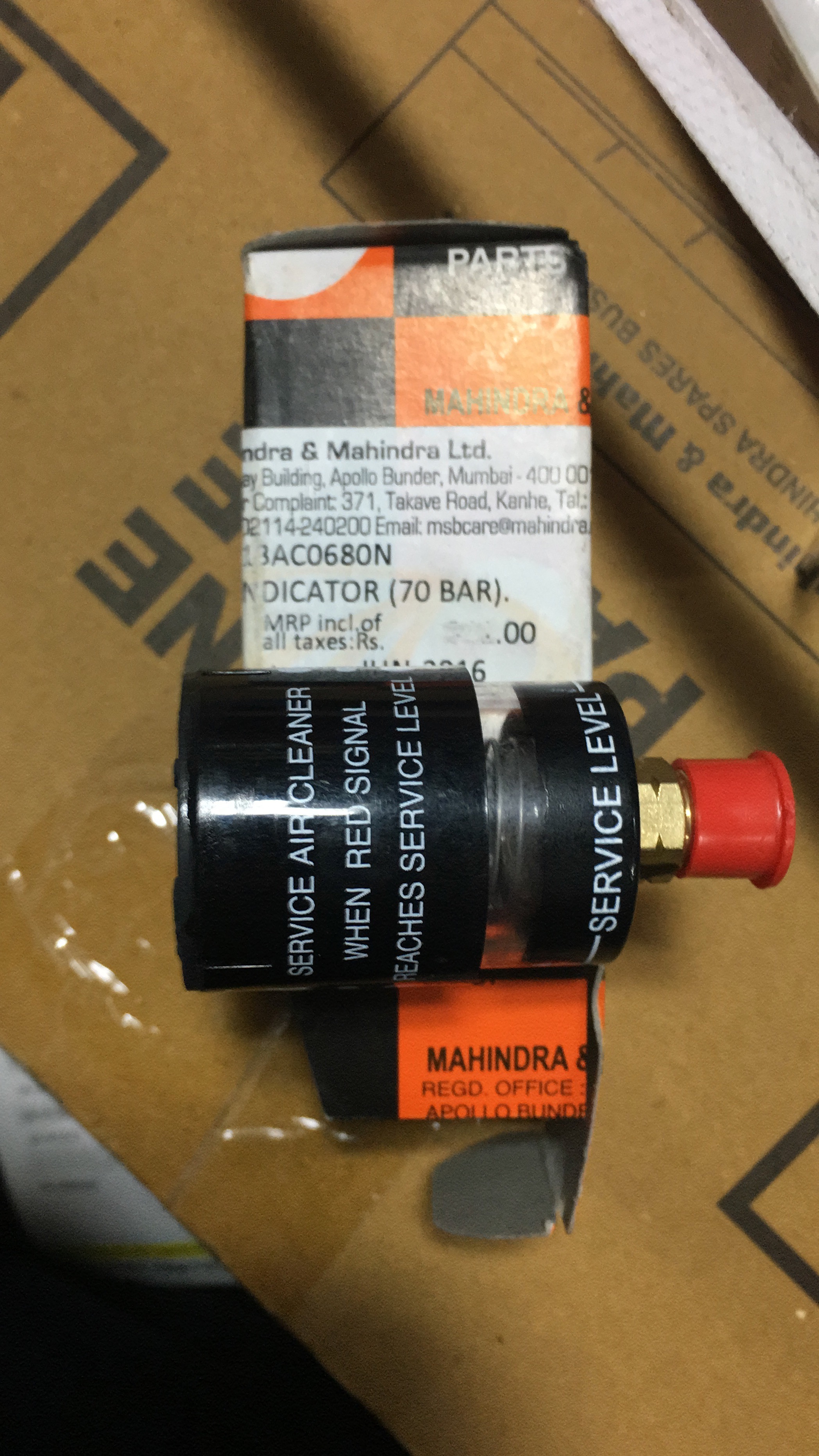 SERVICE INDICATOR (70 MBAR) - Part No: 0313AC0680N - MAHINDRA SCORPIO SERVICE INDICATOR (70 MBAR) 0313AC0680N STOCKID 768 - Photo