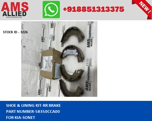 KIA SONET SHOE & LINING KIT RR BRAKE 58350CCA00 STOCKID 3226