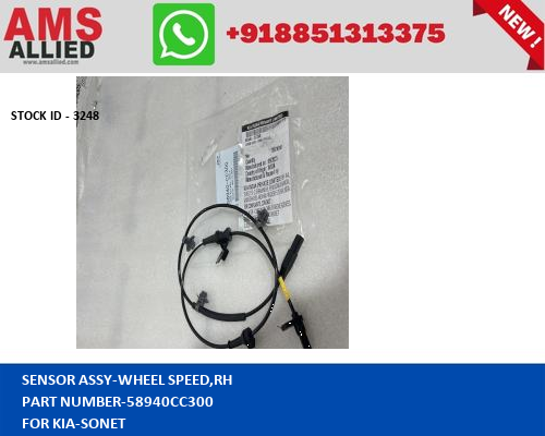 KIA SONET SENSOR ASSY WHEEL SPEED,RH 58940CC300 STOCKID 3248