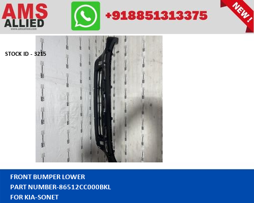 KIA SONET FRONT BUMPER LOWER 86512CC000BKL STOCKID 3215