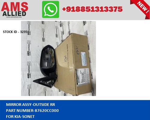 KIA SONET MIRROR ASSY OUTSIDE RR 87620CC000 STOCKID 3235